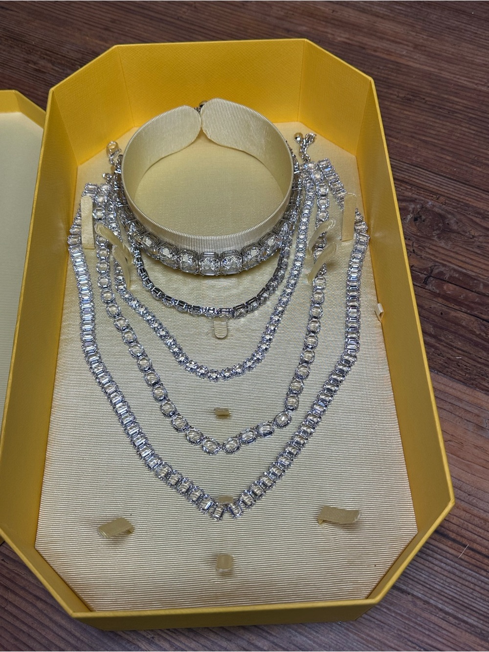 Swarovski Silver-Tone Layered Crystal Necklace Set - Picture 2 of 5